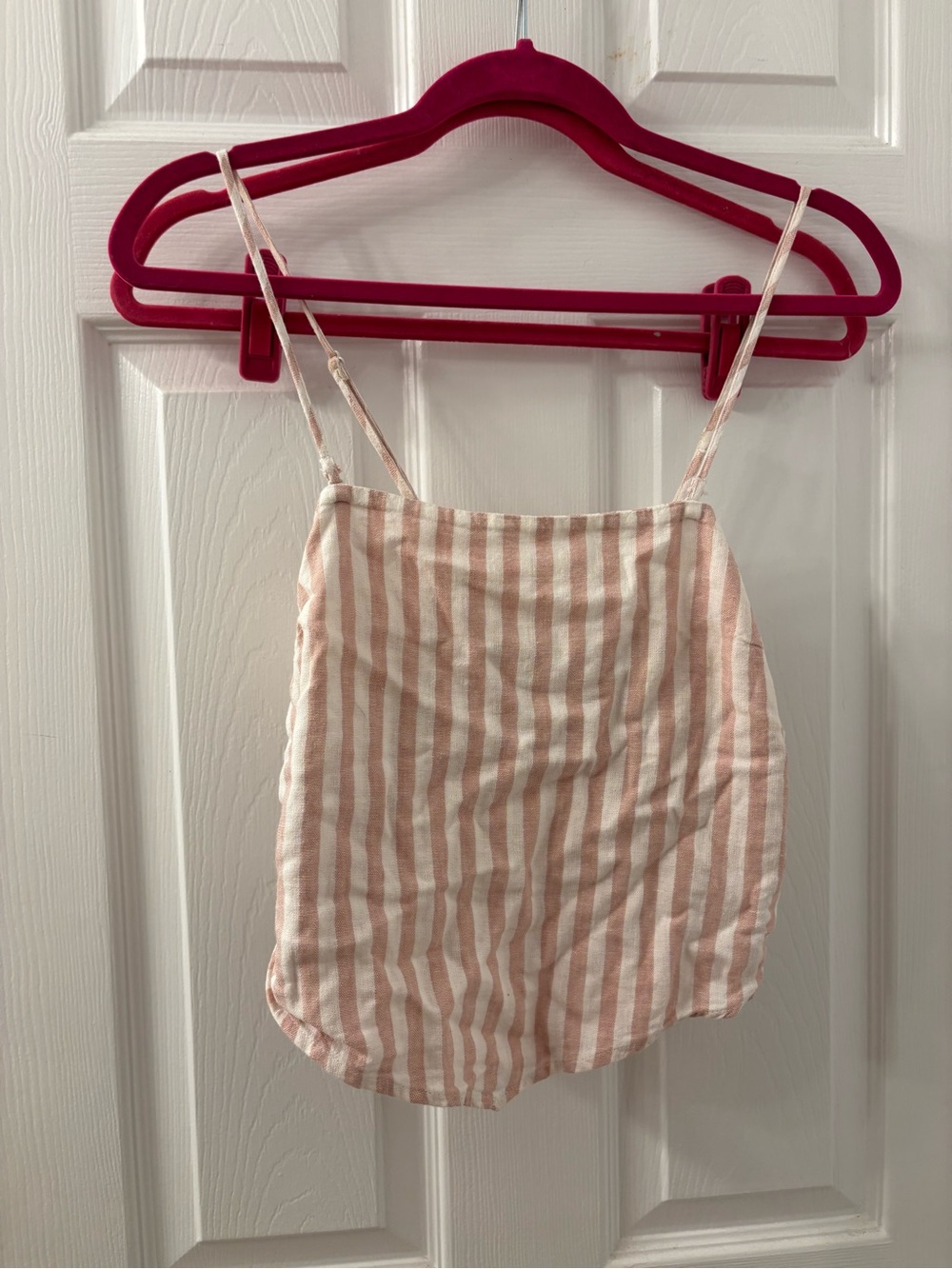 Target - Striped Pink & White Spaghetti Strap Cropped Tank